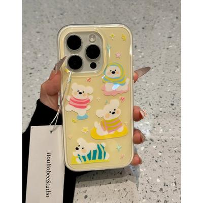 Milk Puppy for IPhone16 Phone Case 14 for Apple 15promax Simple 13 Contrast Color Cartoon 12 New