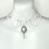 Tendance Mode Niche Dentelle Pierres Précieuses Pendentif Chaîne Clavicule Collier Tempérament
