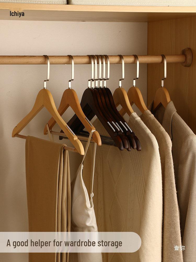 Solid Wood Non-Slip Clothes Hanger for Home, Hotel & Store - Adult Size