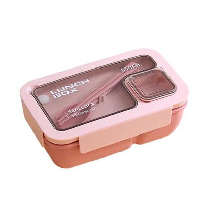 850/1100ML Lunch Box Dust-proof Lid Compartment Design Students Portable Bento Case with Spoon Chopsticks