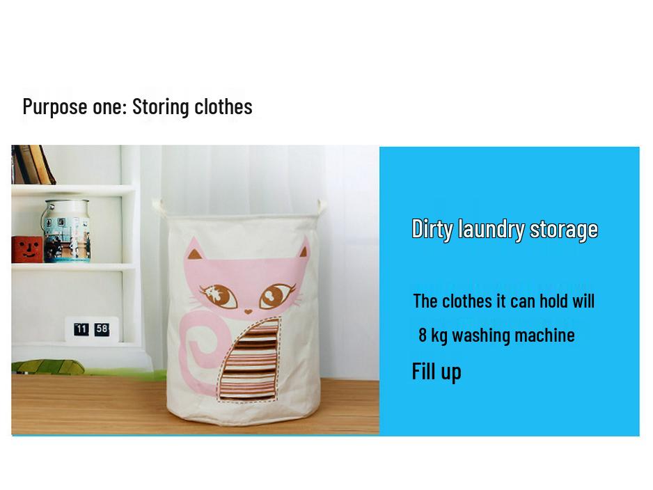 Cotton Linen Collapsible Laundry & Toy Basket