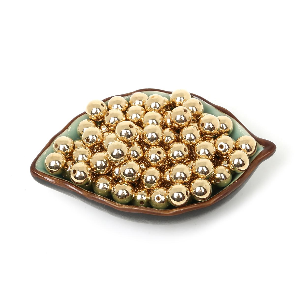 

4, 6, 8, 10, 12 мм, круглые бусины-разделители CCB с позолотой/металлическим покрытием для изготовления ювелирных изделий 10mm 50pcs золотой