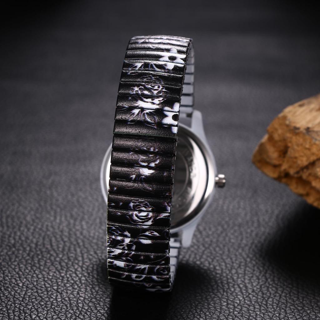 Cute Women's Waterproof Floral Watch: Analog Display with Numeric Display, Stainless Steel Strap, Adjustable Length, Quartz Movement - Perfect for
