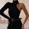 Body jedno rameno dutý pletený rolák jednobarevný elastický měkký teplý body skinny lady jaro podzim top