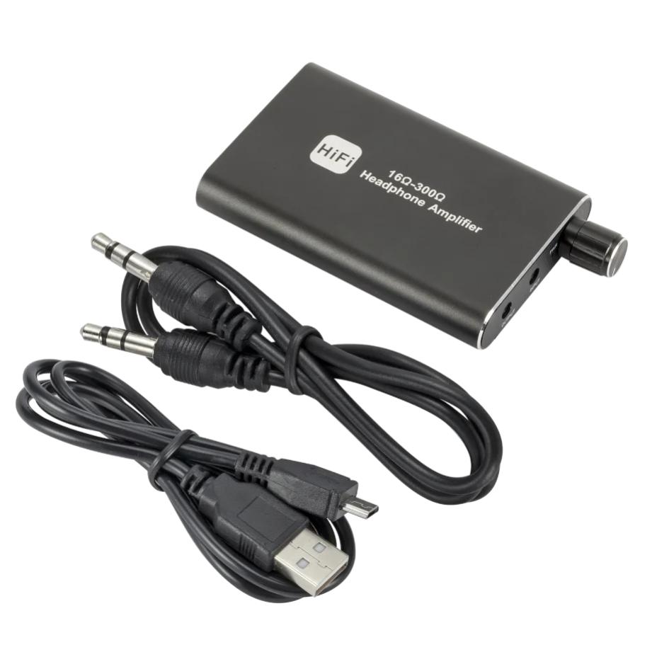 Grwibeou 16-300 ohm Headphone Amplifier 16-150 ohm HiFi Earphone Amplifier 3.5mm Jack Aux Portable Adjustable Audio Amp