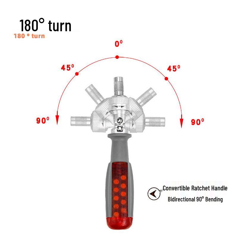 10-Piece Telescopic Ratchet Screwdriver Set - Bendable, Adjustable Phillips & Flathead Tools
