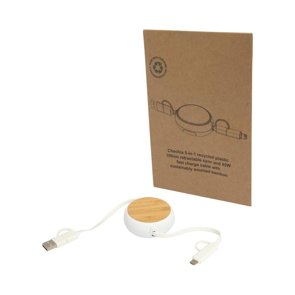 Chechia Recycelter Kunststoff 5 in 1 Einziehkabel