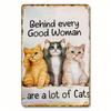 Vintage Cat Quote Metal Wall Sign Farmhouse Tin Plaque Decor