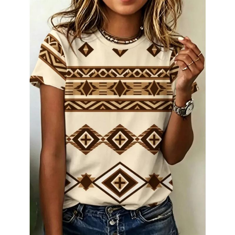 3D Printed Women's Short-sleeve T-shirt, Plus-size Women's Clothing, Fashionable and Versatile, Casual, Everyday Wear