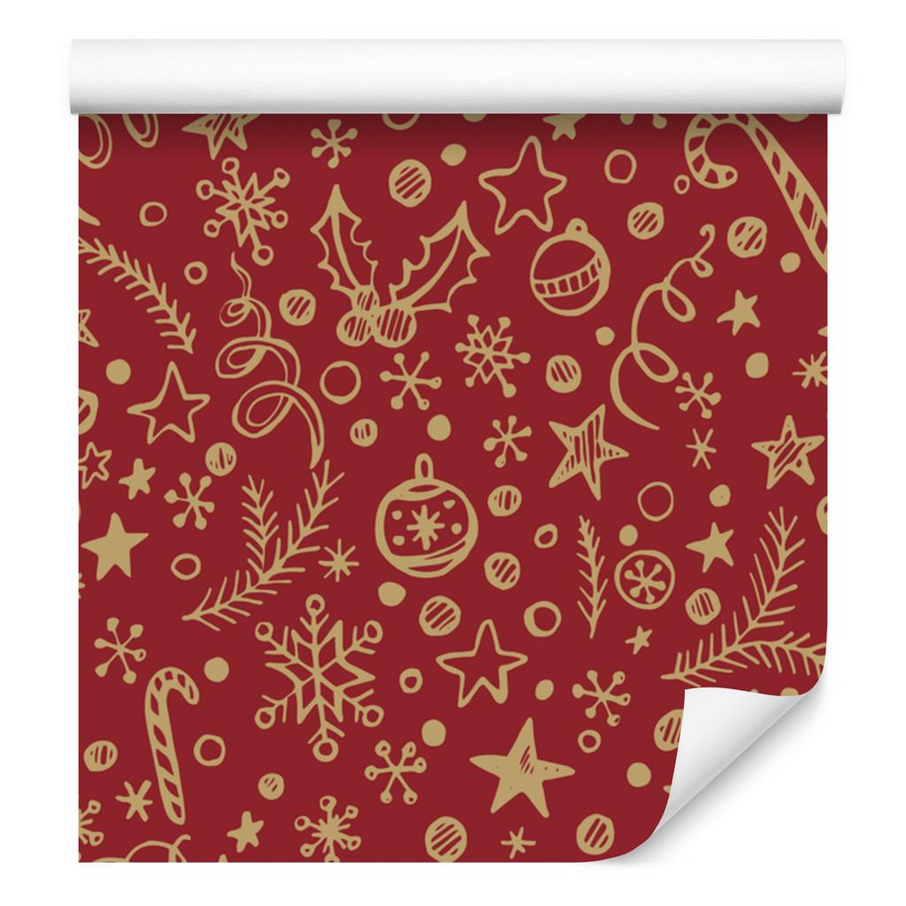Christmas Red and Orange Wallpaper for Living Room and Bedroom 50x1000