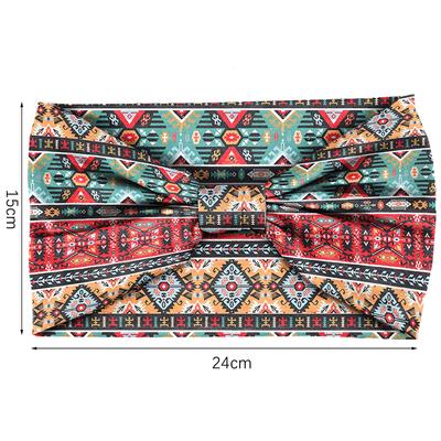 Fashion Cotton Stretch Headband African Pattern Print Twist Style Elastic Hair Band Wide Hairbands Bandana Turban Knot Headwrap