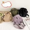 Nylon Casual Messenger Bag Female Fashion Drawstring Drawstring Saliva Bucket Bag Outing All-match Mobile Phone Bag