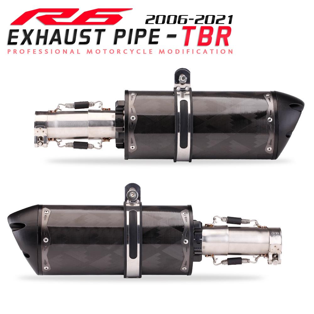 Genuine Carbon Fiber Mid-Pipe for Yamaha YZF-R6 (2006-2021), Direct Bolt-On Modification