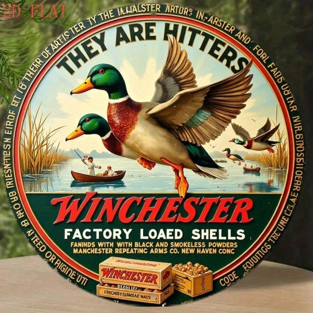 Vintage Winchester Ducks Flight Metal Tin Sign Wall Decor Home Bar