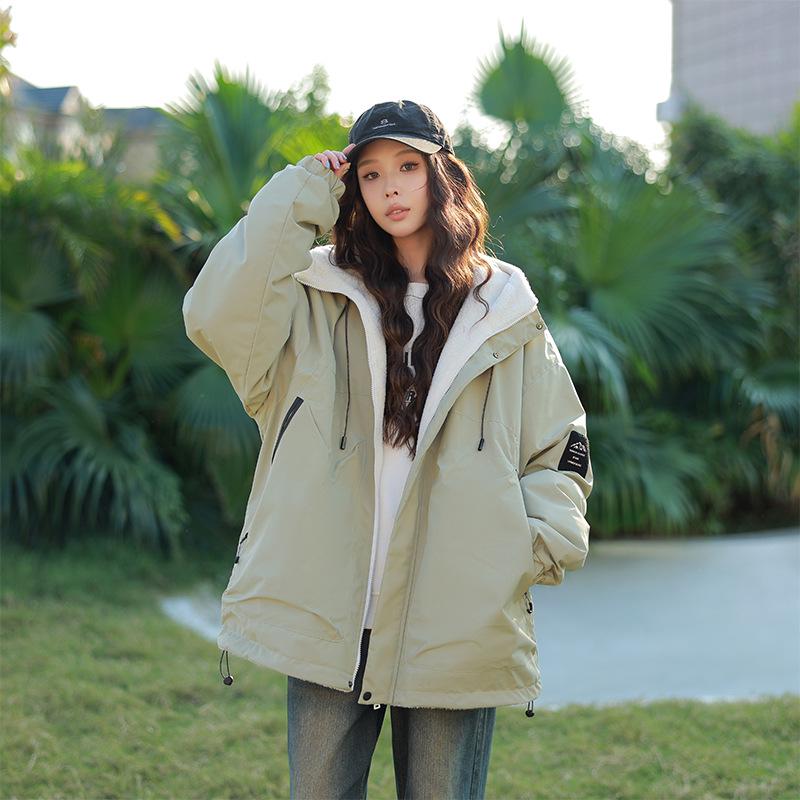 High-Quality Reversible Lambswool Fleece Hooded Jacket