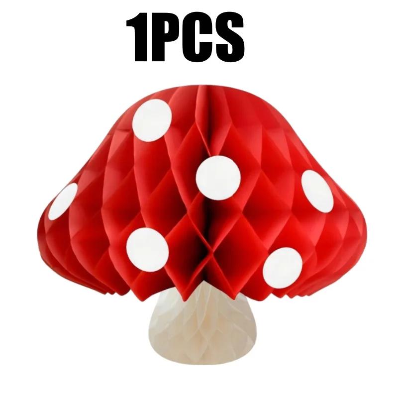 Paper Mushrooms Honeycomb Centerpieces Hanging Party Supplies for Birthday Baby Shower Party Garden Decorations