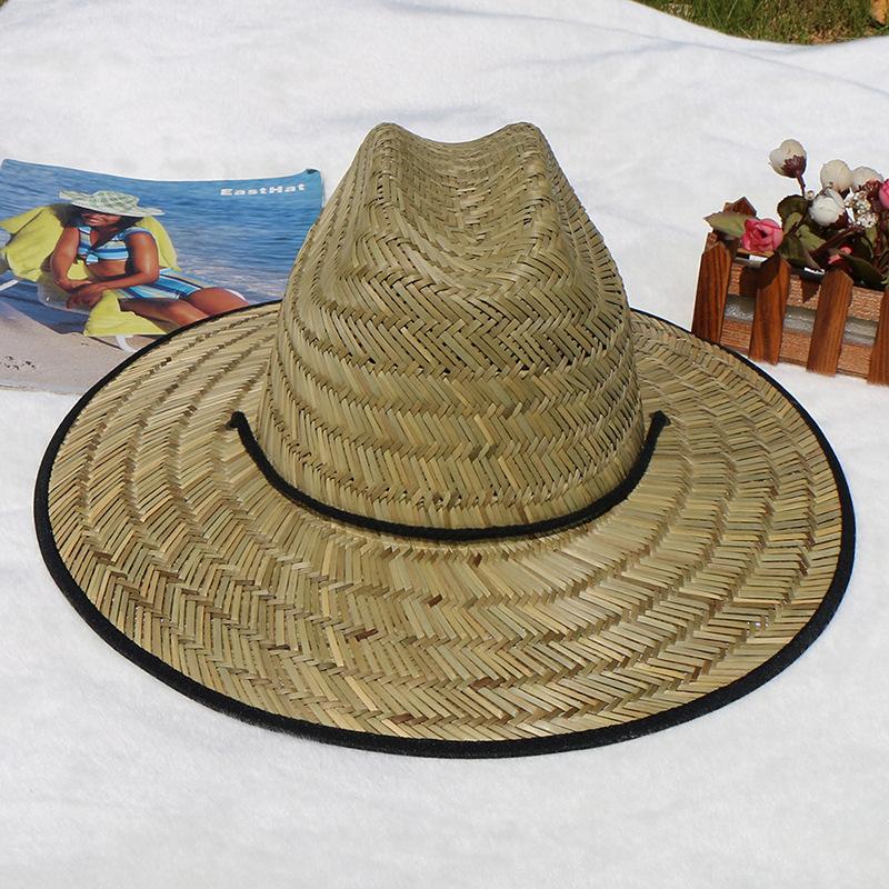 Hollow Grass Hand Woven Big Brim Sun Hat Fishing Hat Travel Seaside Vacation Straw Hat
