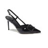 Black high heels pointed home light mouth thin heel sexy temperament versatile hollow sandals