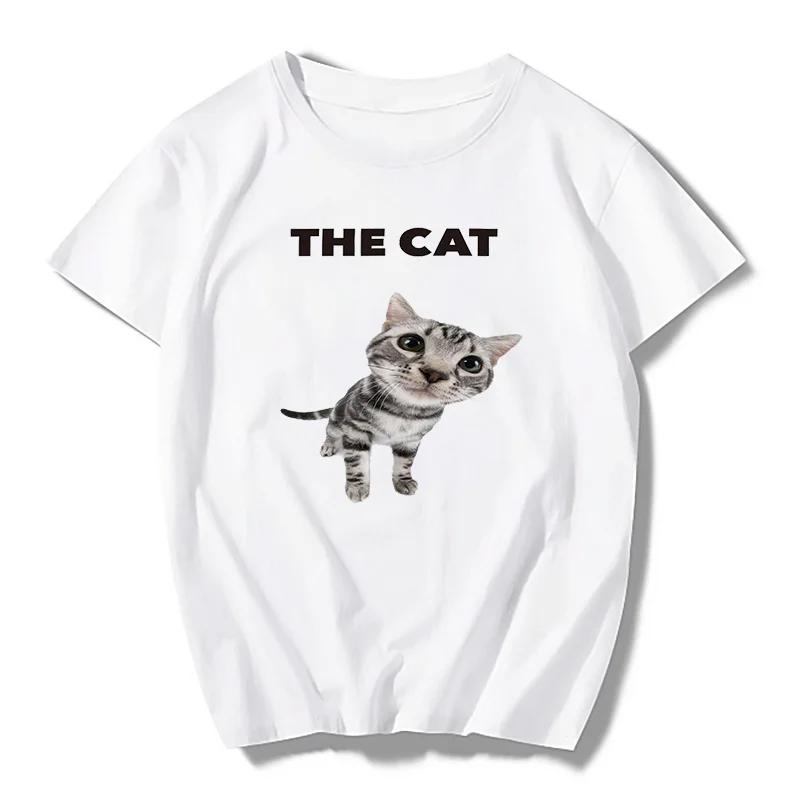 Top self-designed trendy men's T-shirt cute cat cute pig T-shirt women's Harajuku fashion couple loose street style Y2K clothing