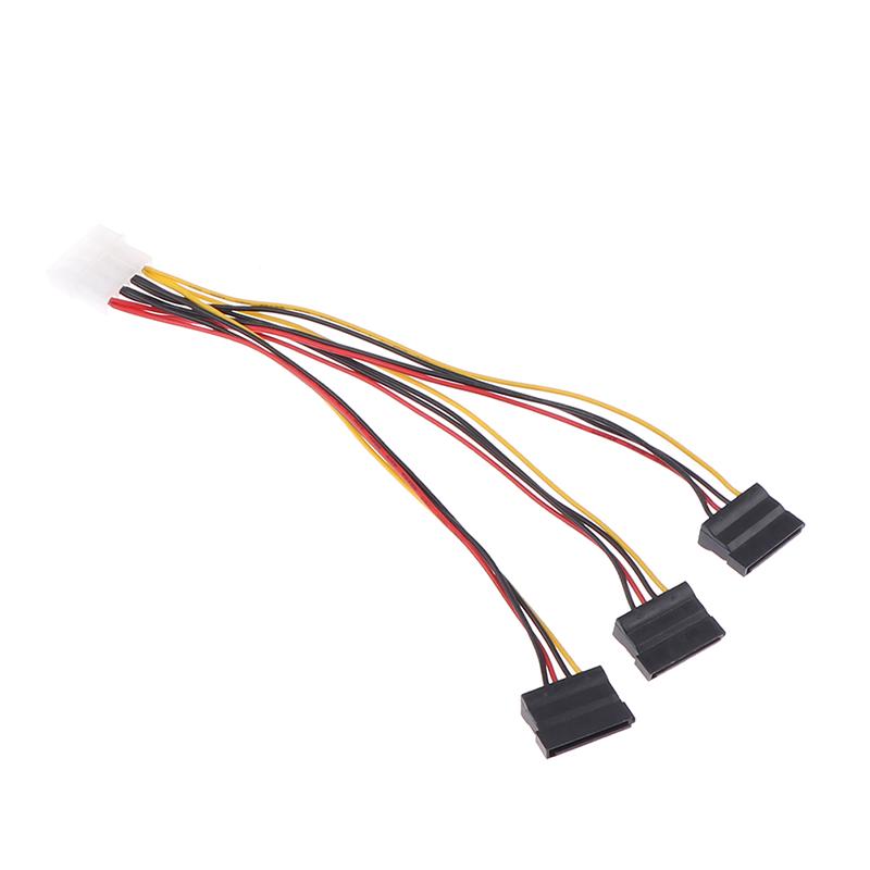 4Pin Ide To 3 Serial Ata Sata Power Splitter Extension Cable Connectors Computer
