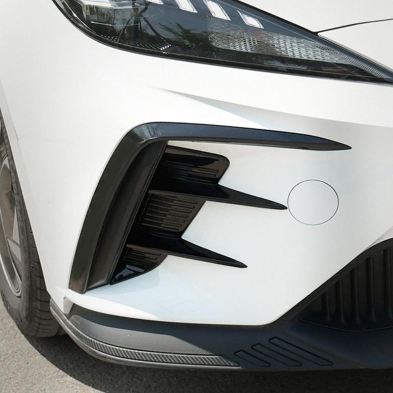 ABS-Innenausstattung, Frontstoßstangenspoiler, seitliche Lüftungsschlitzabdeckung, kompatibel mit MG4 EV2022–2024, Dekorationsaufkleber, 2 Stück