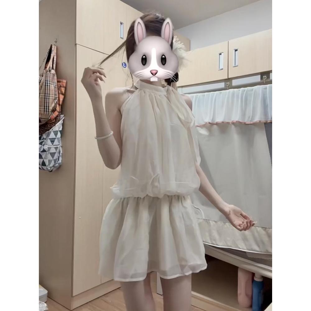 

Летнее красивое маленькое платье женственное атмосферное милая маленькая юбка милый стиль сестры-молочницы принцессы кукольная юбка XL- (recommended 110-60kg)