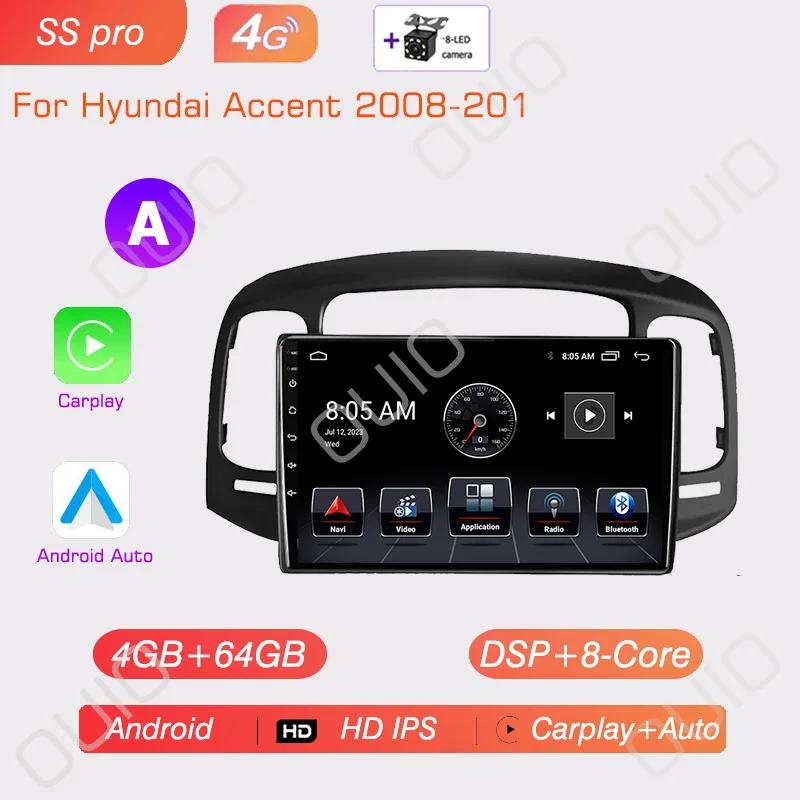 Android 13 Carplay radio For Hyundai Accent 2008 2009 2010 2011 Car stereo Multimedia Player android Auto GPS navigation 2DIN