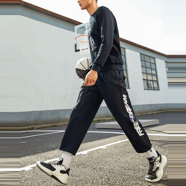 Anta Basketball Series Sports Long-Sleeve Pullover Sweatshirt Men Tops Black 152211734-3