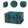 Pirate Treasure Chest Decorative Storage Box Wooden Unique Vintage Design Home Decoration Multifunctional Decorative Trunk