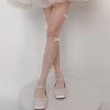 Sheer Tights for Women Lolitas Bows Pearls Pantyhose Control Top Thigh High Stockings Silk Thin Stockings Tights Hosiery