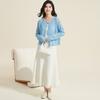 Spring Gentle and Lazy Style Solid Color Wool Sweater Hollowed Out Women's Coat