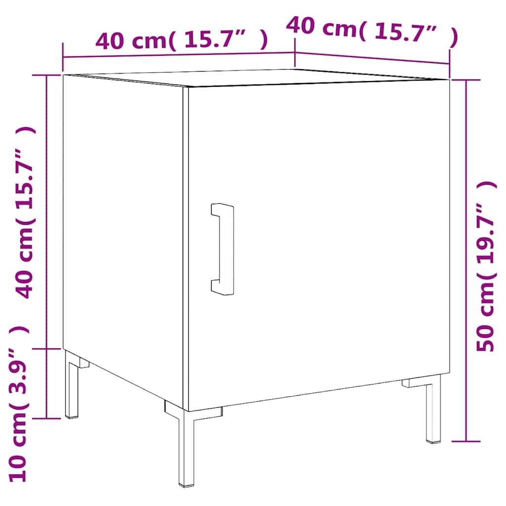 Nightstands 2 pcs Grey Sonoma 40 x 40 x 50 cm Particleboard