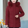 Real Fur Collar Middle Age Women's Down Coats Winter Vintage Parkas Plus Size Elegant Thick Warm Down Jackets Woman Outerwears