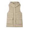 Women's down cotton medium and long cotton vest outer wear cotton vest loose warm waist drawstring vest