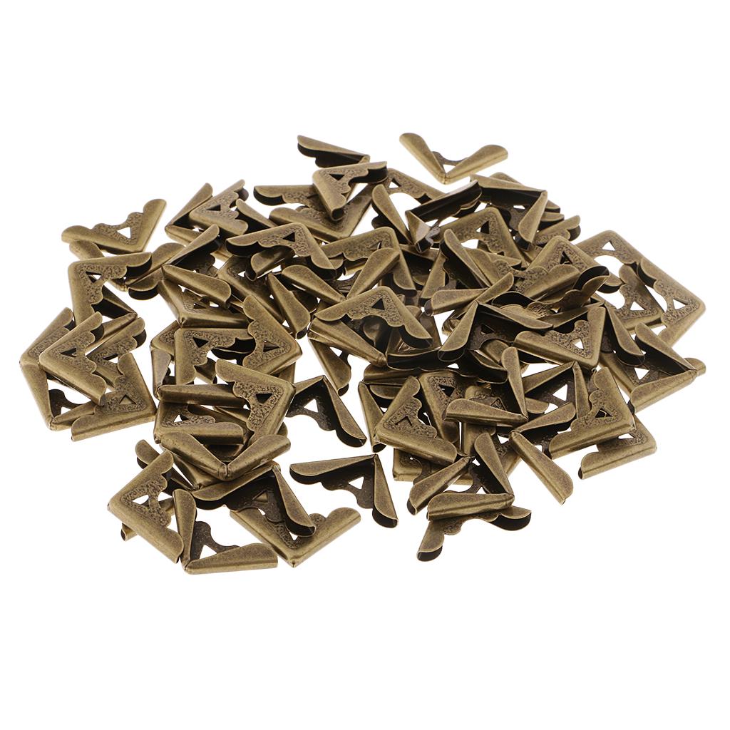 100ks Metal Book Scrapbooking Fotoalbum Nabídka Chrániče rohů 28x28x7mm