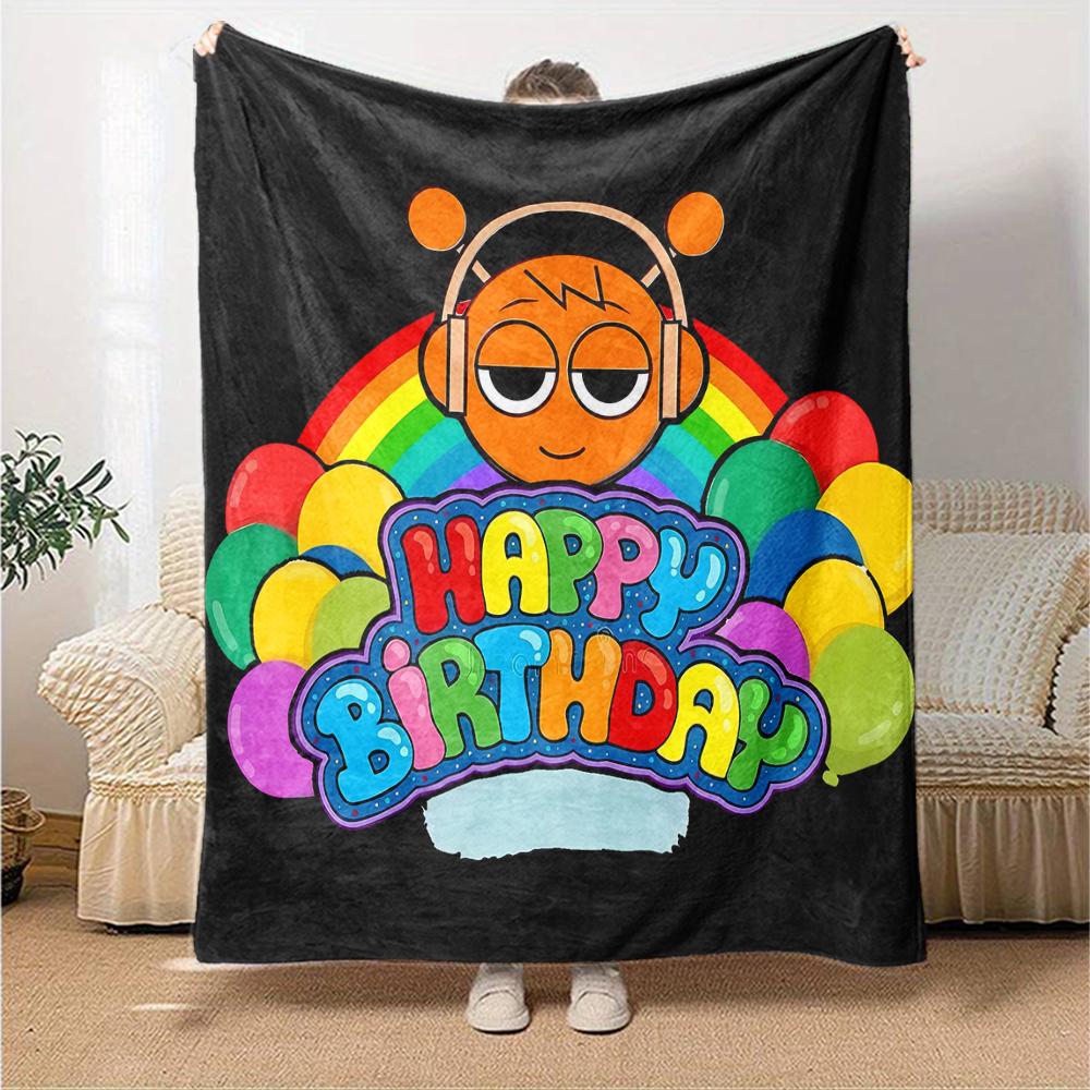 1pc SPRUNKI5 Blanket, Gift, for Men and Women, Soft Blanket, Good for Sofa Bed Couch Travel, Lightweight Flannel Blanket