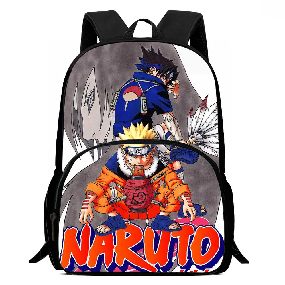 Lightweight NARUTO 3Pcs Set School Rucksack Set With Front Pocket Meal Tote Pencil Bag For Boys Girls Youth Aged 5-10