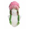 Demon Slayer Kanroji Mitsuri Cosplay Wig|Pink-Green Gradient Double Braids|Anime Role-Play Hairstyle|High-Temp Fiber Synthetic