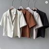Blazers Women Elegant Solid Suit Jackets Office Lady Korean Short Sleeve Single Breasted Casual Blazer Casual Coat