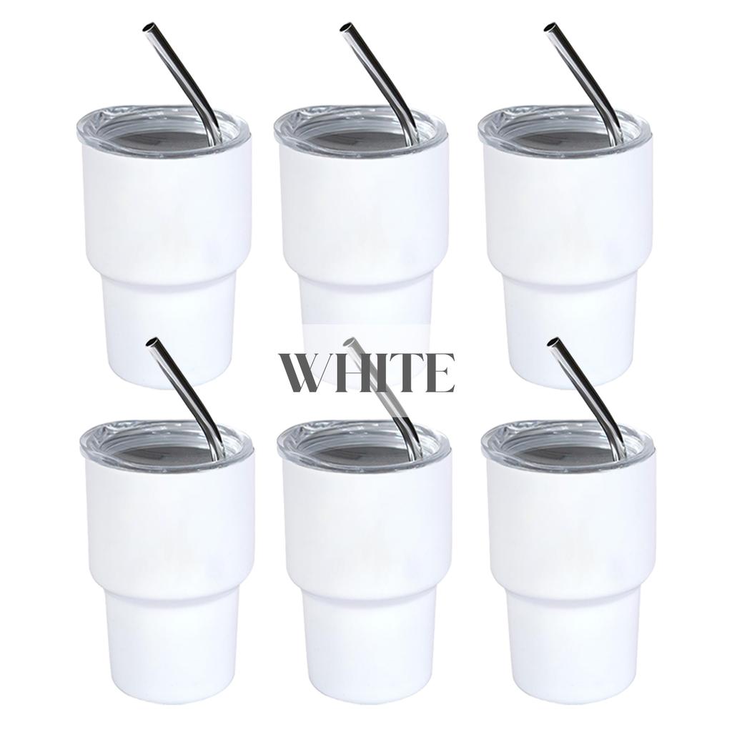 4-24PCS Mini Tumbler with Straw 3oz Wedding Favors Graduation Gifts Double Wall Stainless Steel Cup Sublimation Tumbler for DIY