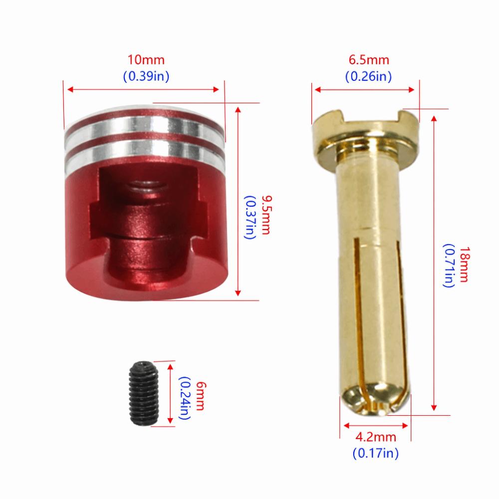 2Pcs Metal RC Heatsink Banana Plug Connectors Banana Plug Connectors  for RC Monster Truck