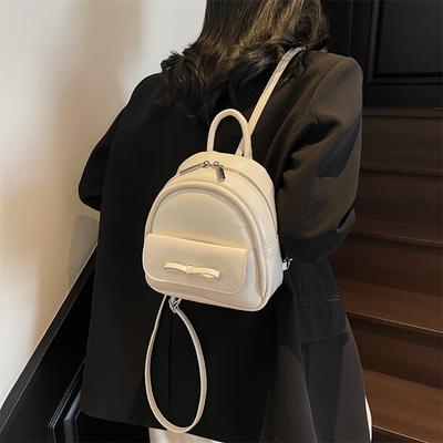 Korean Version of Fashion Portable Small Bag Women's 2025 New Bow Backpack Casual Schoolbag