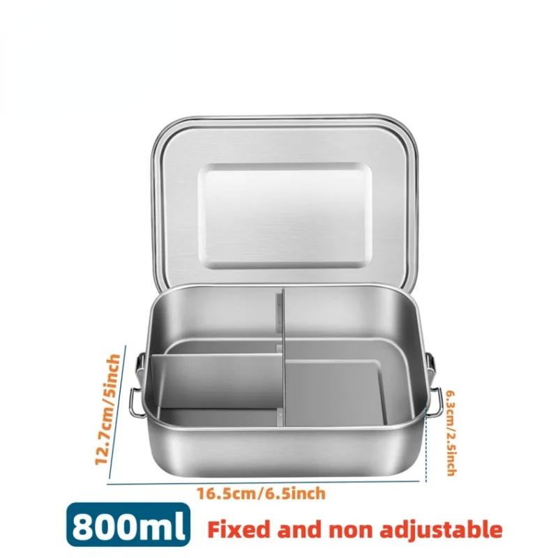 Stainless Steel Lunch Box for Kids And Adults, Portable Leak-Proof Bento Box, Travel Food Meal Prep Container Dishwasher Safe
