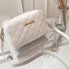 Women Shoulder Bags Embroidered PU Lattice Crossbody Bag Solid Color Stylish Ladies Handbags Shopping Daily Purse