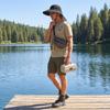 Men's Outdoor Sun Protection Hat Wide Brim Fishing Hat Travel Hat with Neck Flap and Adjustable Chin Strap Breathable Mesh Panels