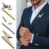 Cast Alloy Brooch Three-dimensional Brooch, Geometric Lines Lapel Pin, Men Suit Accessory with Safety Pin Base, Electroplated Fashion Accessories