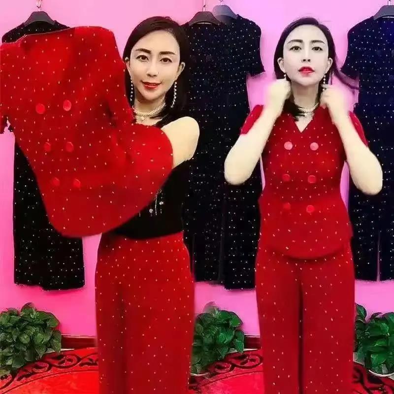 

Summer 2025 Socialite Style Two-Piece Suit for Middle-Aged Women L