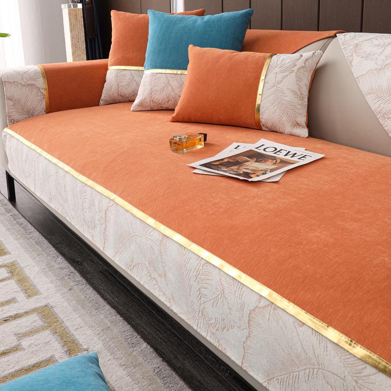 Cool Feeling Sofa Cushion Four-season Seat Cushion Non-slip Nordic Simple Modern Sofa Cover Chenille All-inclusive Thickening