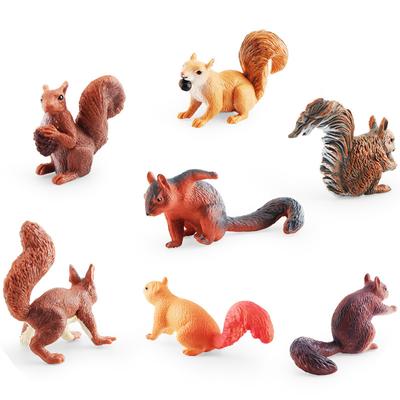 Simulation Tiermodell Mini Eichhörnchen Rotbauch-Eichhörnchen Fressendes Eichhörnchen Schreibtischdekoration Statisches Ornament Spielzeug