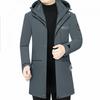Mens Long Winter Down Coat With Hood Slim Fit 95% White Goose Warm -20C Casual Business Style
